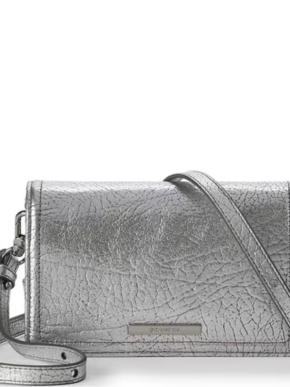 Brahmin Metallic Silver Crossbody Wallet - Women's Shoulder Bag carried once